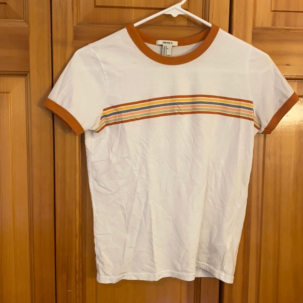 80s retro striped baseball t-shirt
